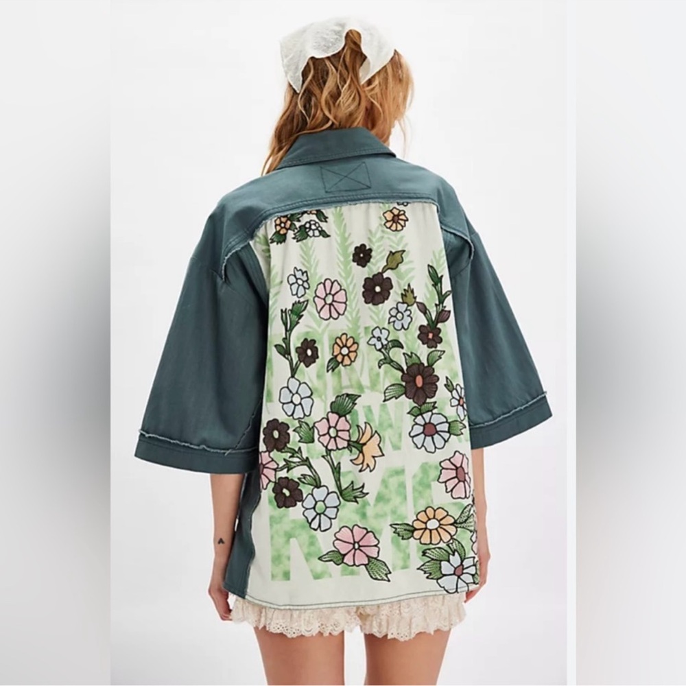 FREE PEOPLE We The Free Pressed in Flowers Embroidered Floral Kimono Jacket - Picture 2 of 9